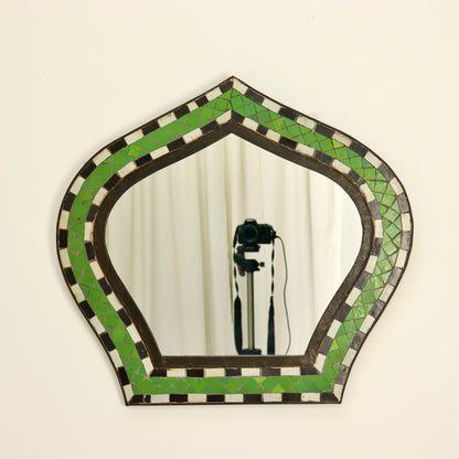 Ceramic Mosaic & Wrought Iron Mirror — Moorish Form