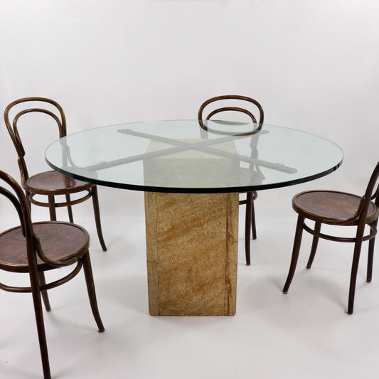 Sandstone plinth dining table