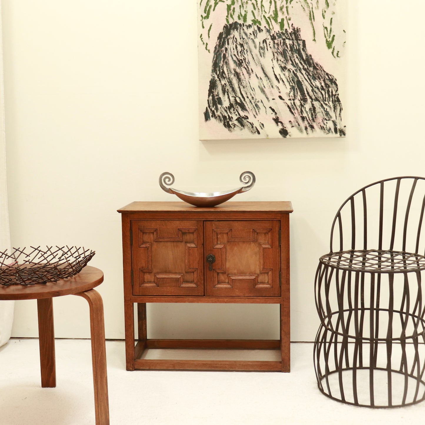 Petite Brutalist Oak Cupboard