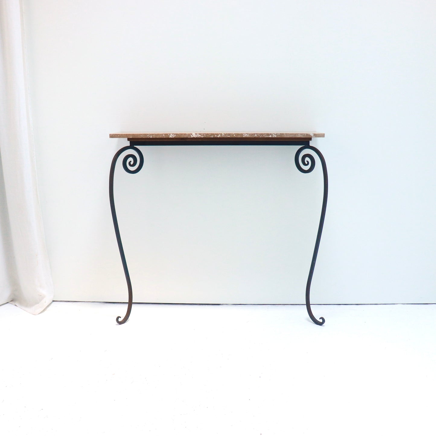 Full view of hand-forged console table