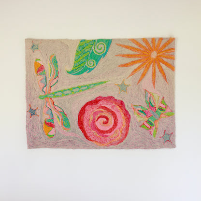 Large hand-dyed wool textile artwork by Annie Sherburne