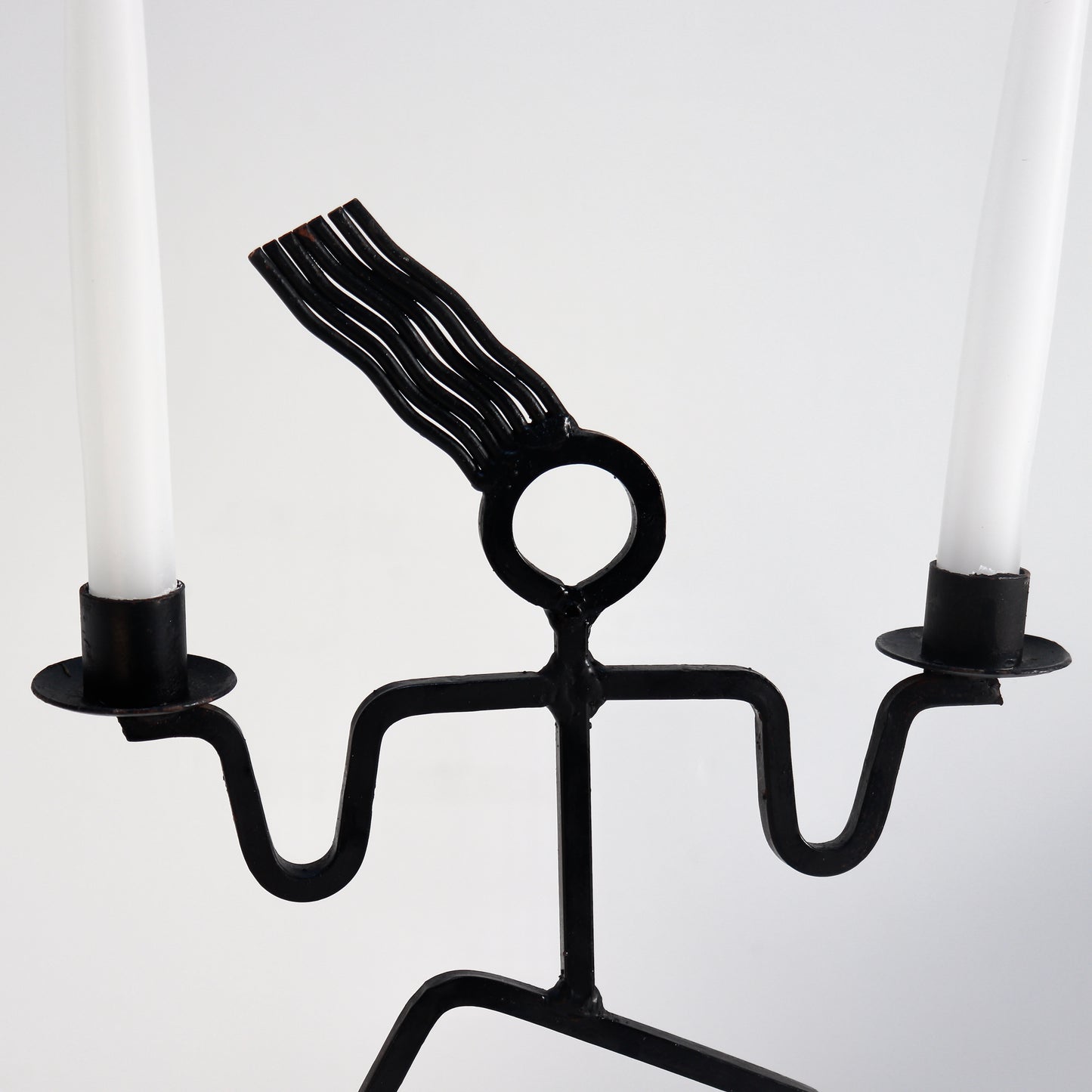 Figural Iron Candle Holder — Running Figure, c.1980s–90s