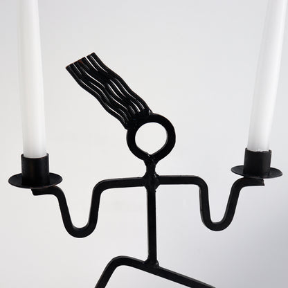 Figural Iron Candle Holder — Running Figure, c.1980s–90s