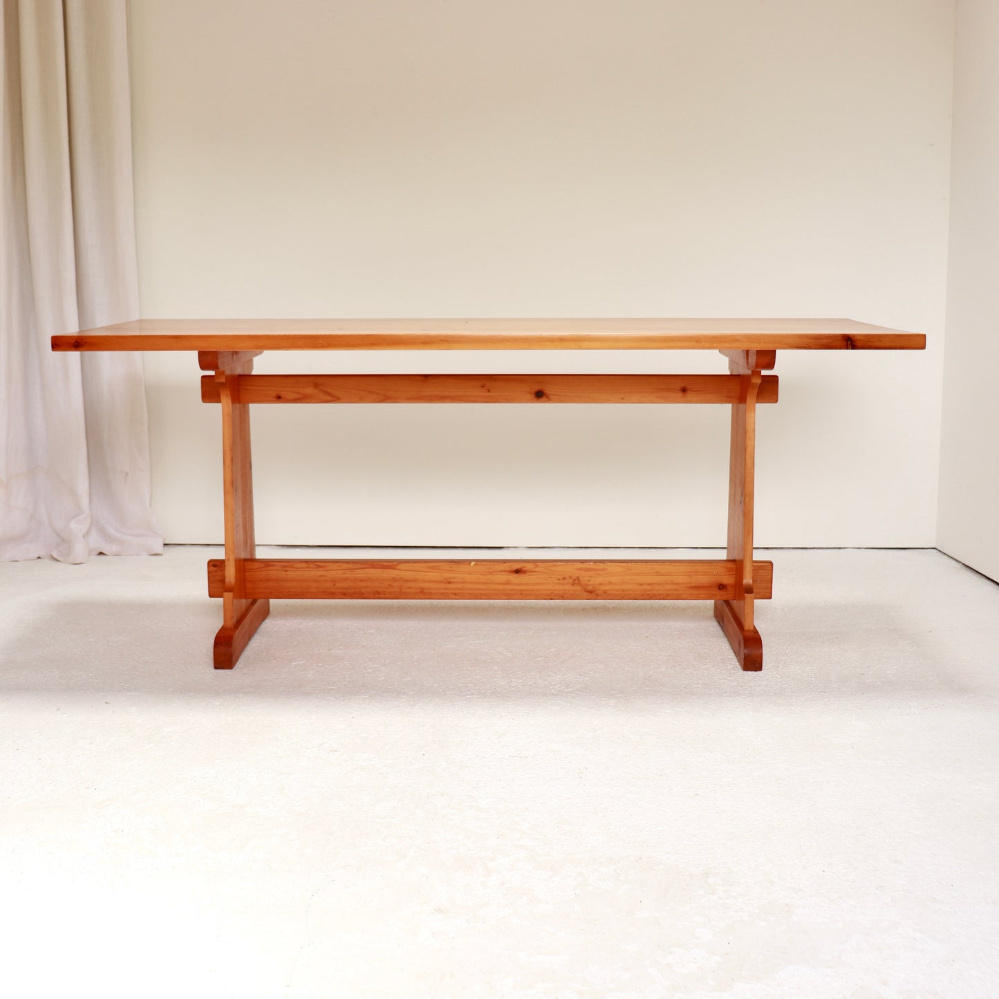 Wooden table on a white background