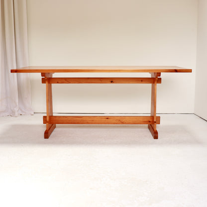 Wooden table on a white background