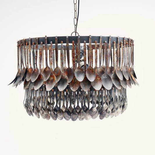 Vintage spoon chandelier pendant light