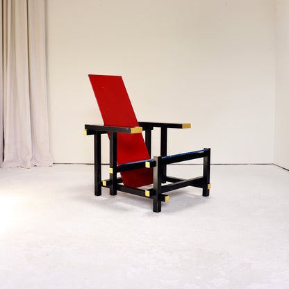 Vintage Gerrit Rietveld Red and Blue Chair.