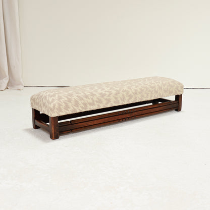 Eley Kishimoto fabric on Arts & Crafts footstool