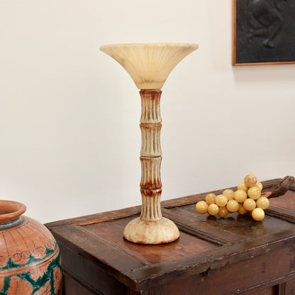 Italian carved alabaster uplighter table lamp.