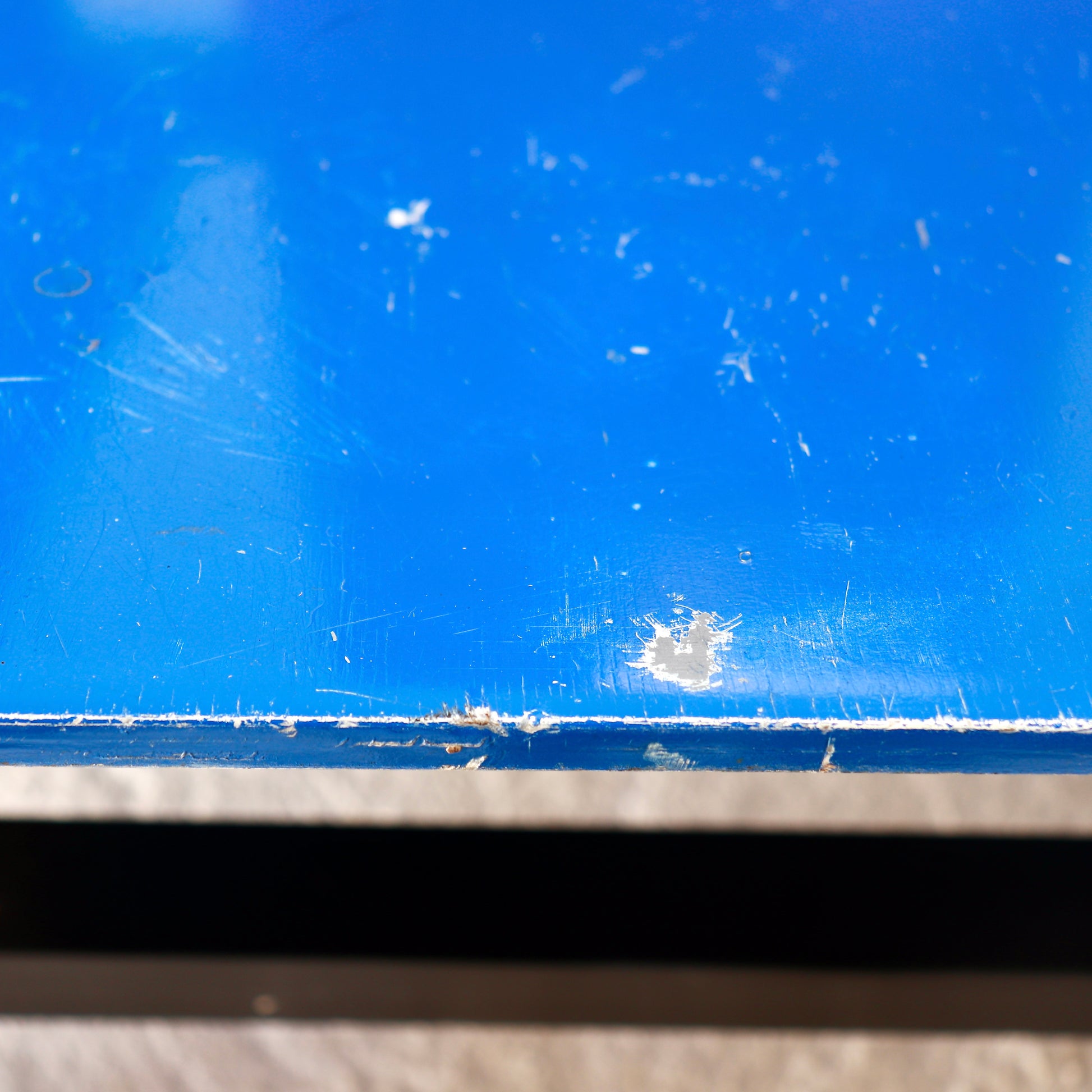 Worn painted finish on vintage Rietveld chair.