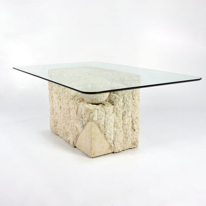 Vintage Mactan stone coffee table