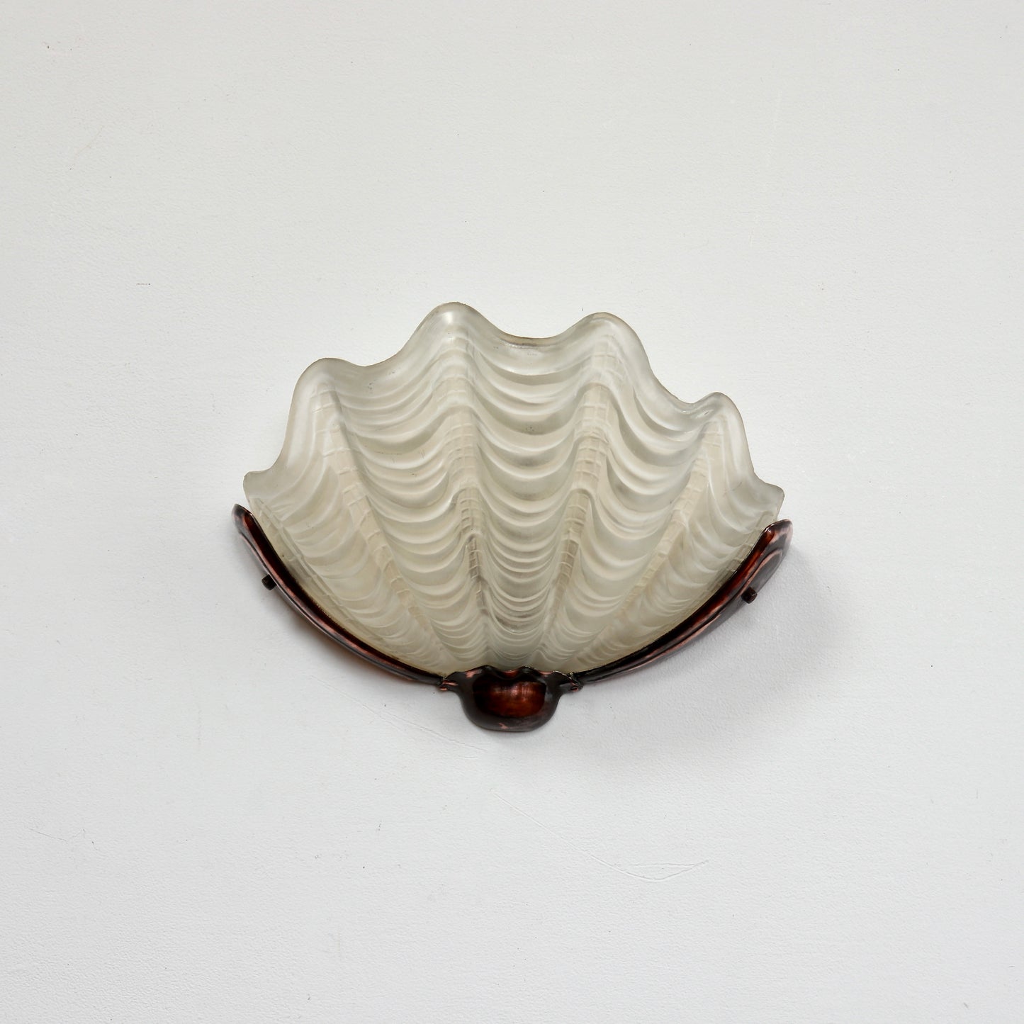 Art Deco glass clam shell wall sconces