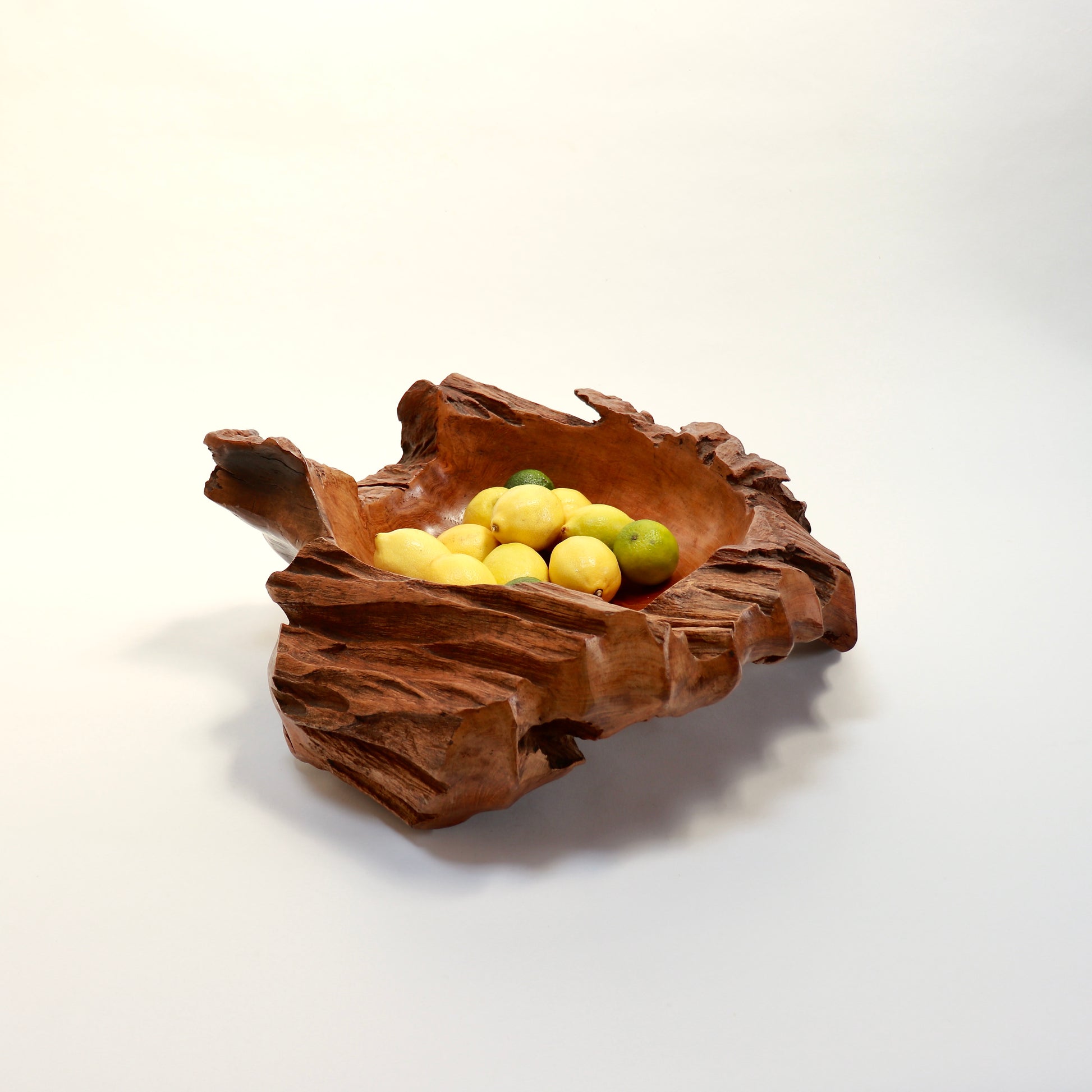 Monumental hand-carved solid wood centrepiece bowl
