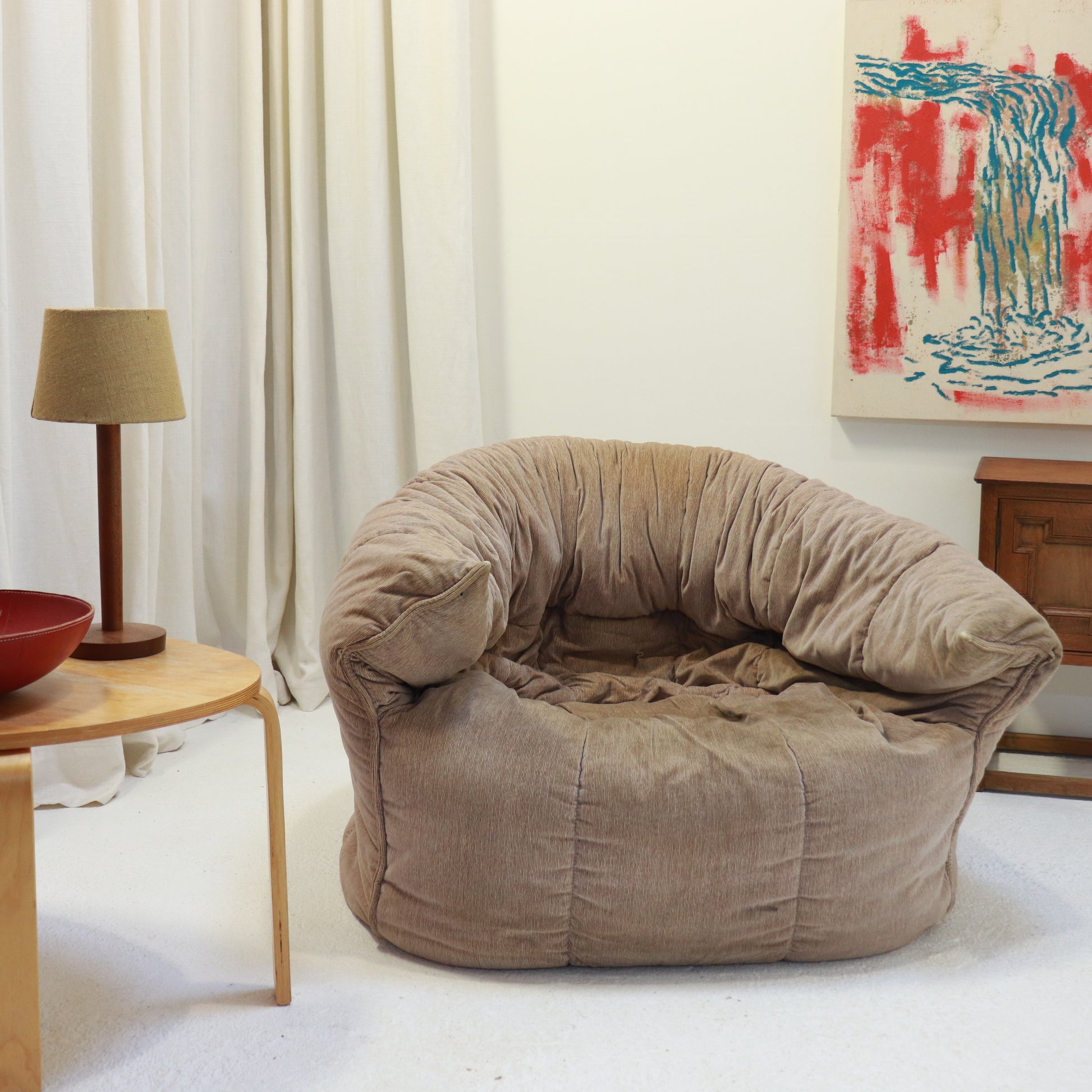 “Brigantin armchair styled in a living room setting.”