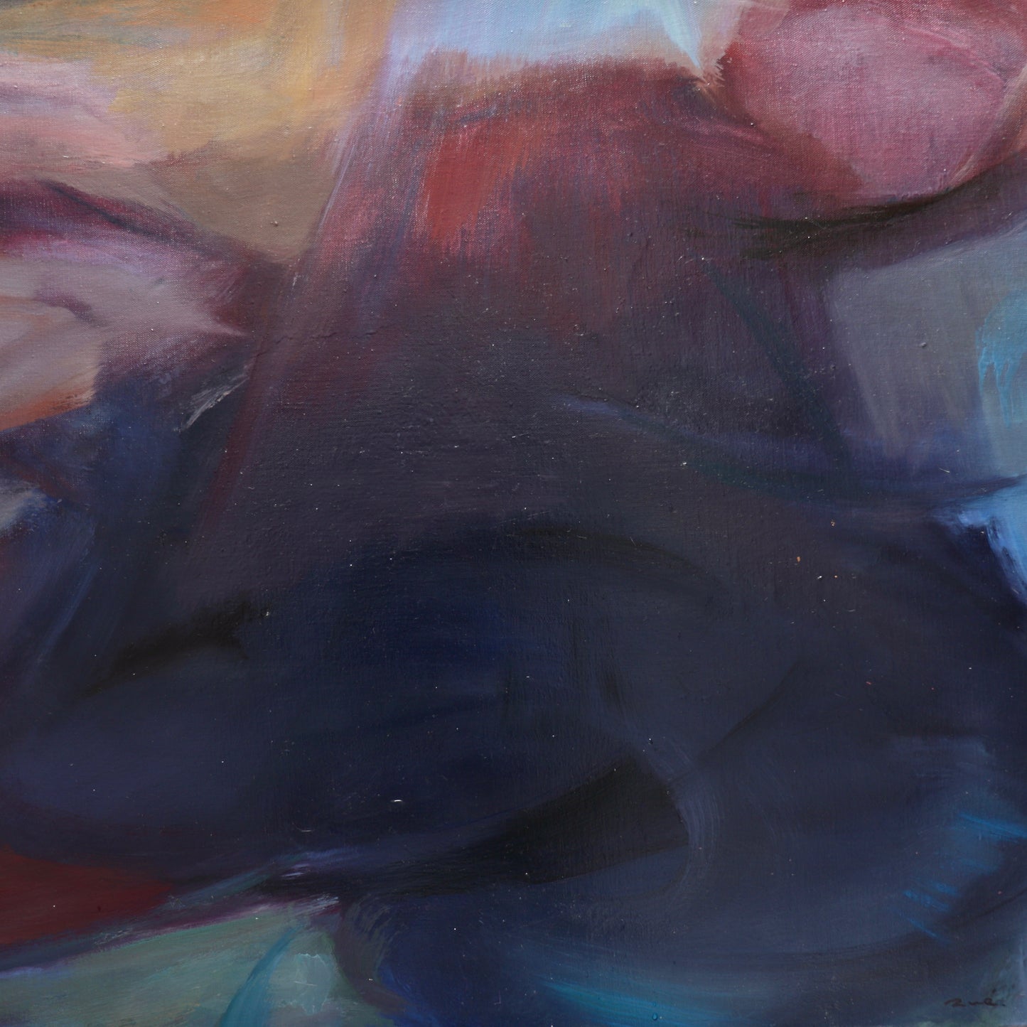 French abstract oil on canvas