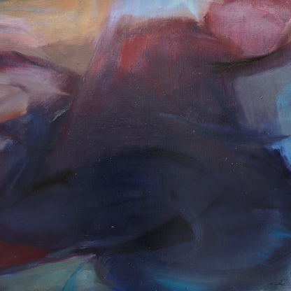 French abstract oil on canvas