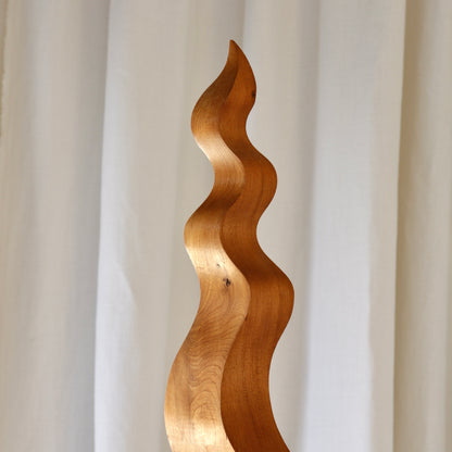Wavy Carved Elm Sculpture. Europe, late 20th century
