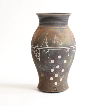Studio Pottery Vase with Sgraffito Decoration