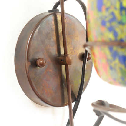 Bronze toned wall mount of Italian Murano wall light