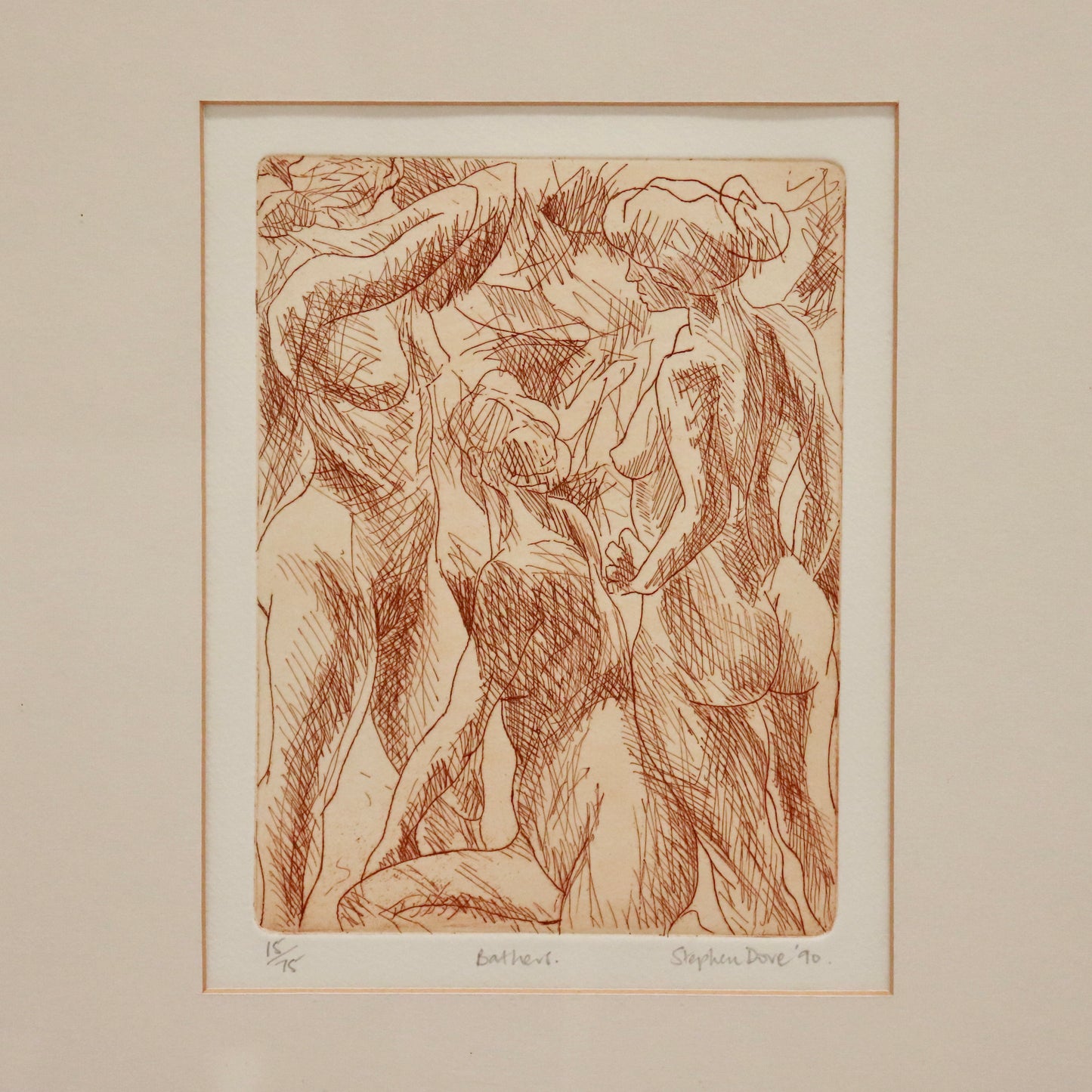 “Detail of figures and cross-hatching in Stephen Dove’s Bathers.”