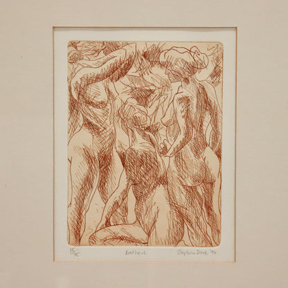 “Detail of figures and cross-hatching in Stephen Dove’s Bathers.”