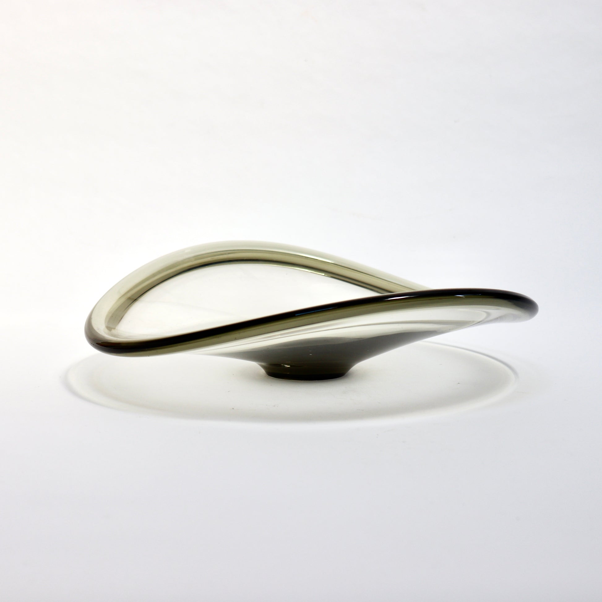 Per Lütken for Holmegaard model 14595 sculptural glass bowl.