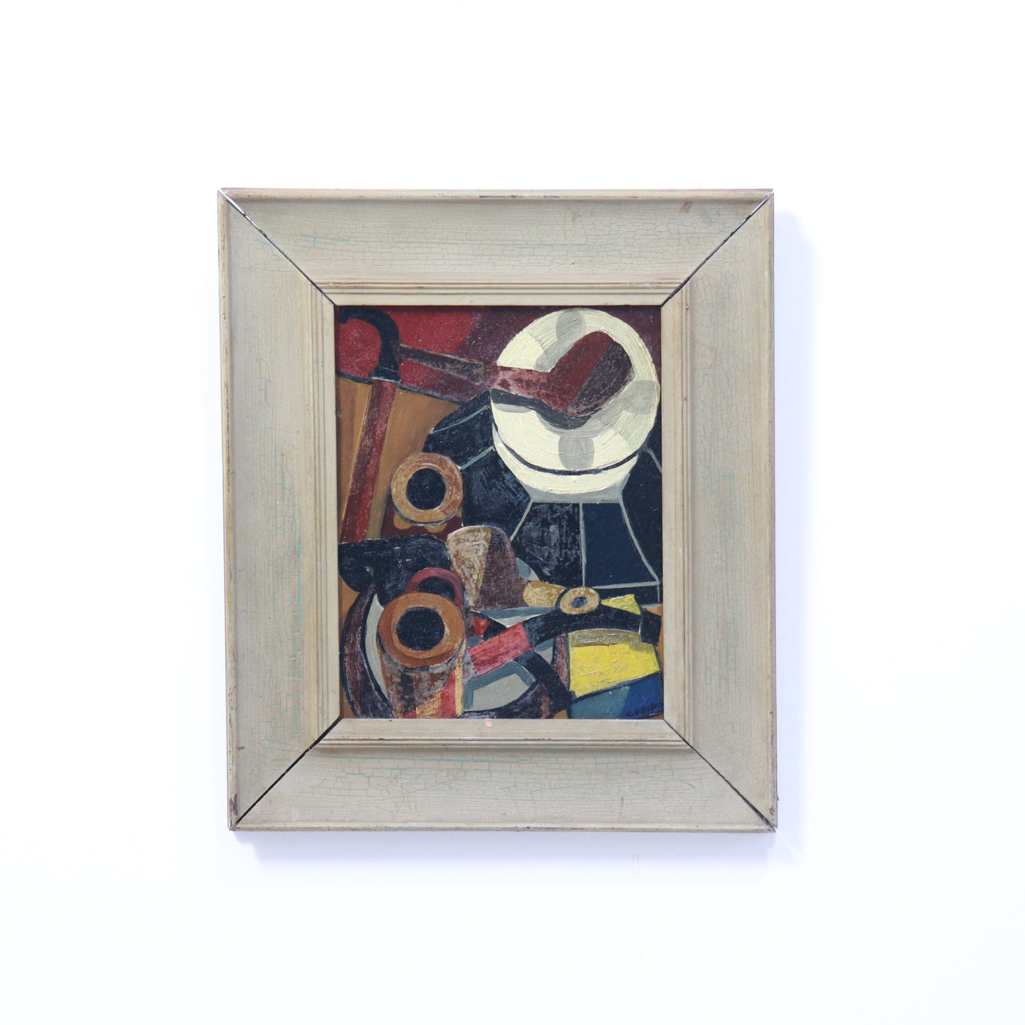 Mid Century abstract oil on board
