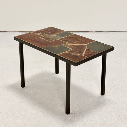 Slate mosaic side table