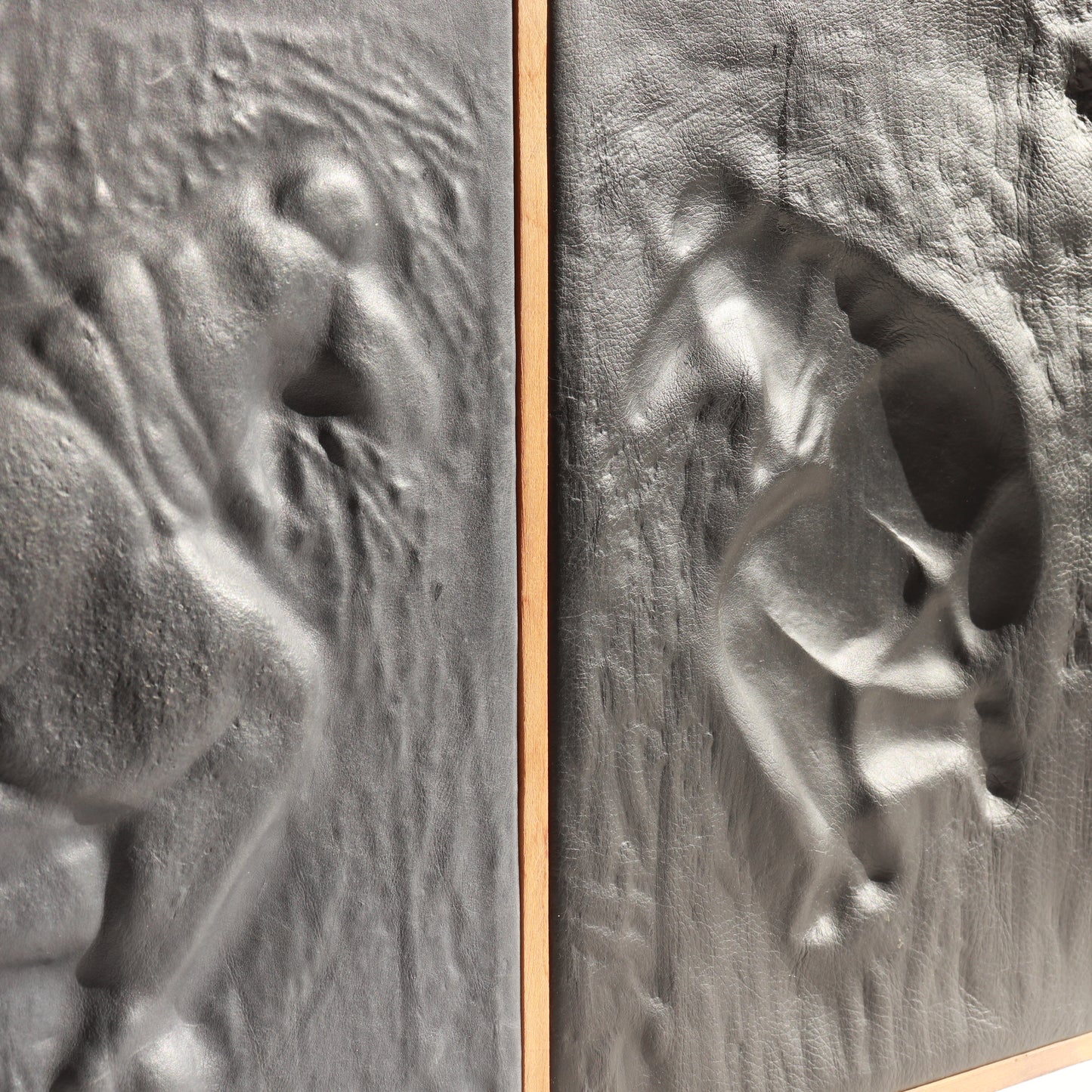 1960s leather relief artwork female figure