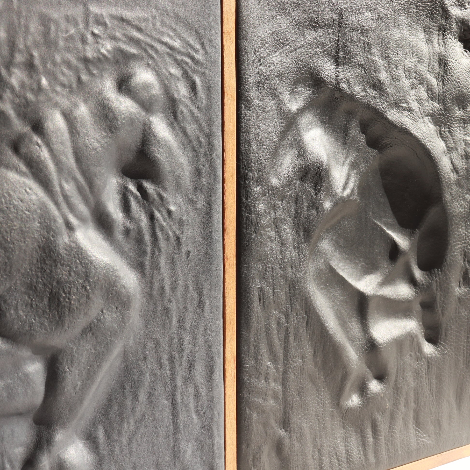 1960s leather relief artwork female figure