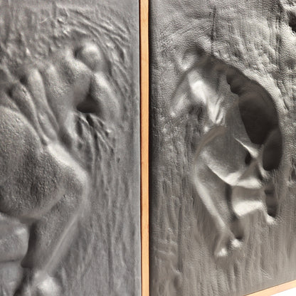 1960s leather relief artwork female figure