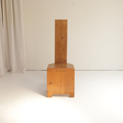 Brutalist Pine Dining Chairs
