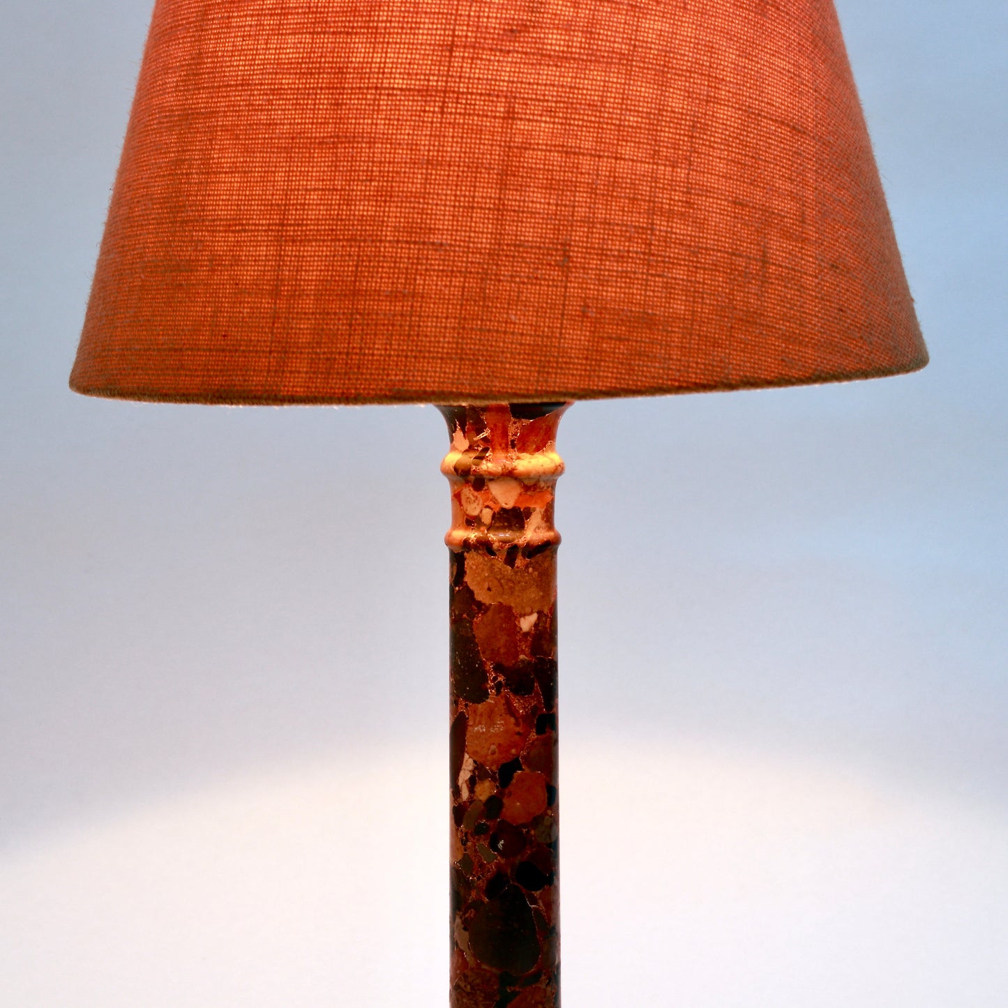 Vintage breccia marble lamp illuminated