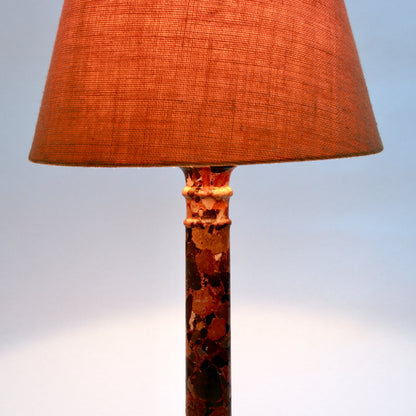 Vintage breccia marble lamp illuminated