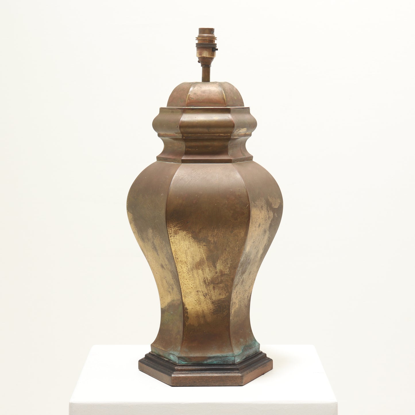 Vintage Pressed Brass Table Lamp