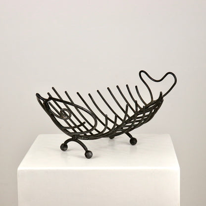 Vintage wrought iron sculptural bowl