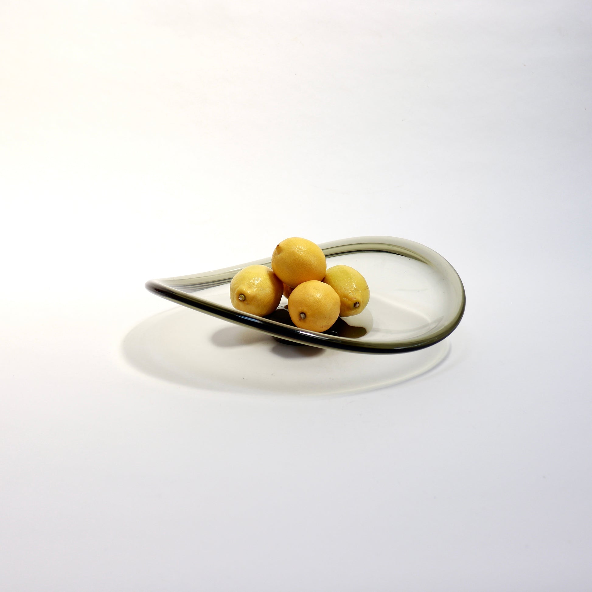 Danish modern freeform glass fruit bowl.