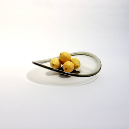 Danish modern freeform glass fruit bowl.