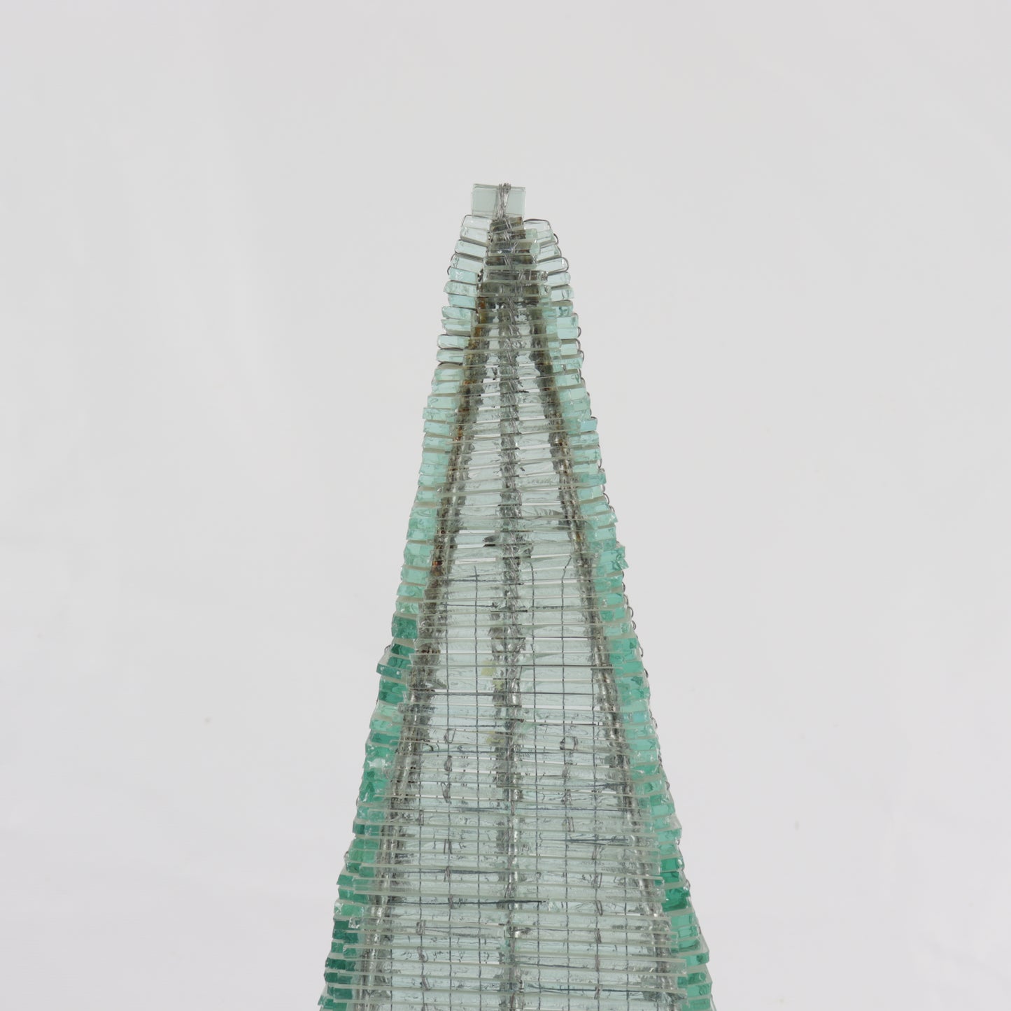 Large Postmodern Glass Pyramid Lamp