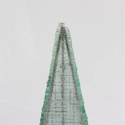 Large Postmodern Glass Pyramid Lamp