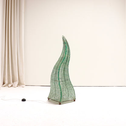 Vintage French sculptural glass floor lamp