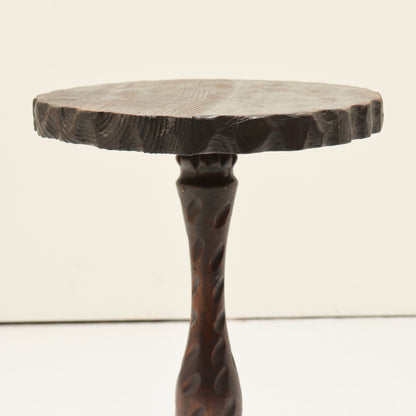 Sculptural pedestal stem with deep spiral carving