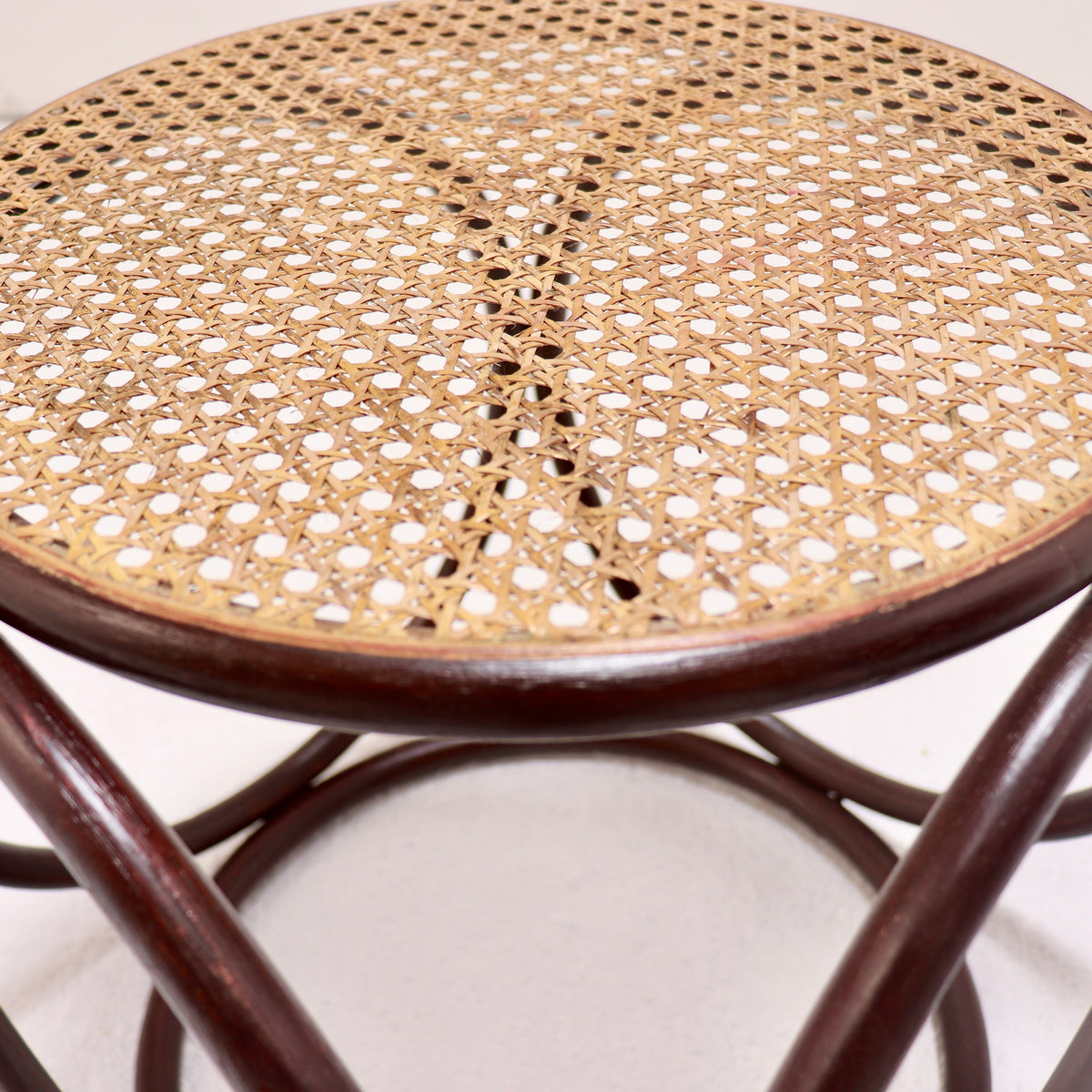 Vintage Thonet-Style Bentwood Hoop Stool