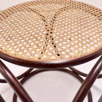 Vintage Thonet-Style Bentwood Hoop Stool