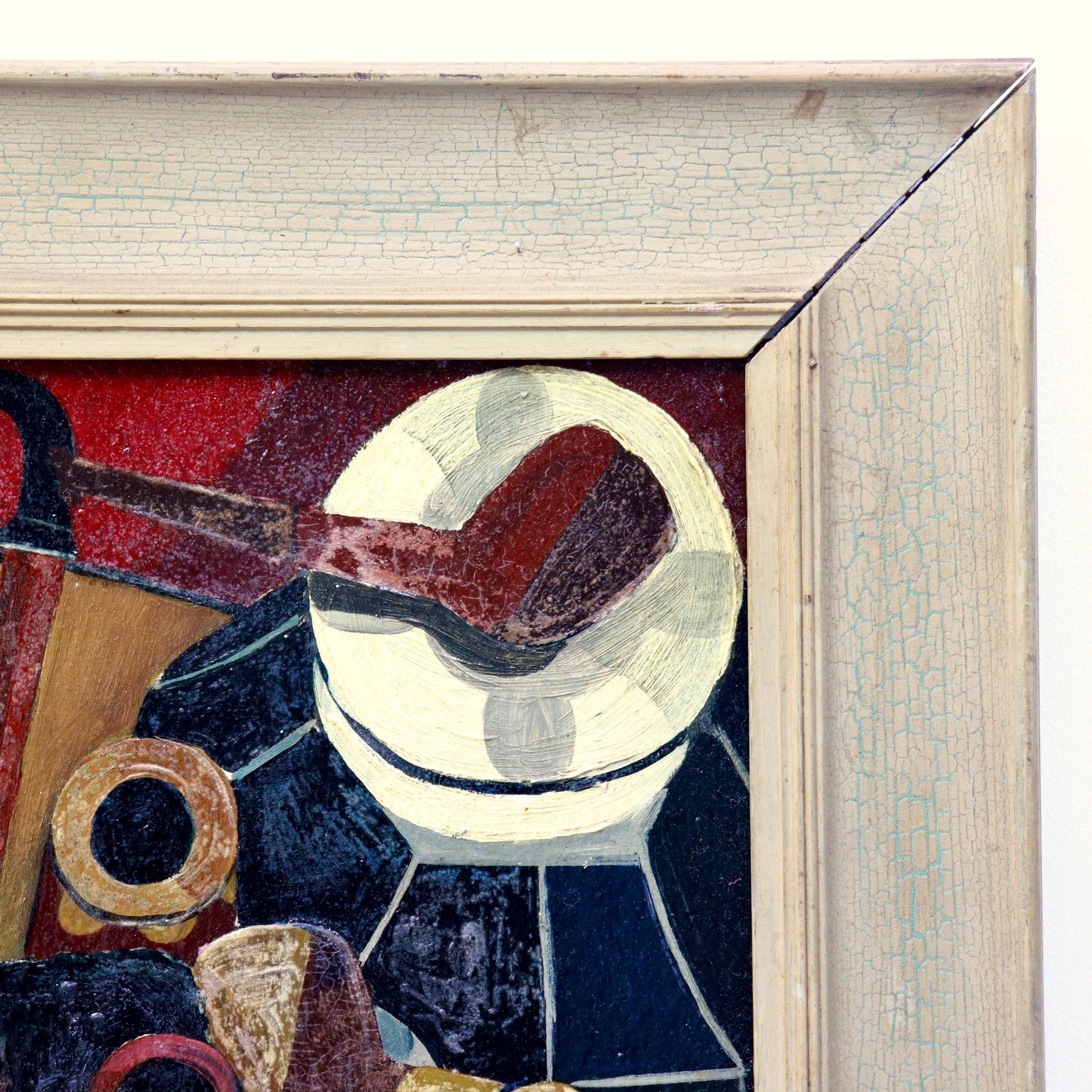 Mid Century abstract oil on board