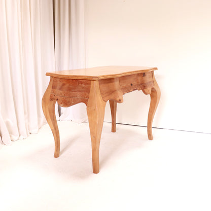 Sculptural mixed-wood desk with curved legs, late 20th century