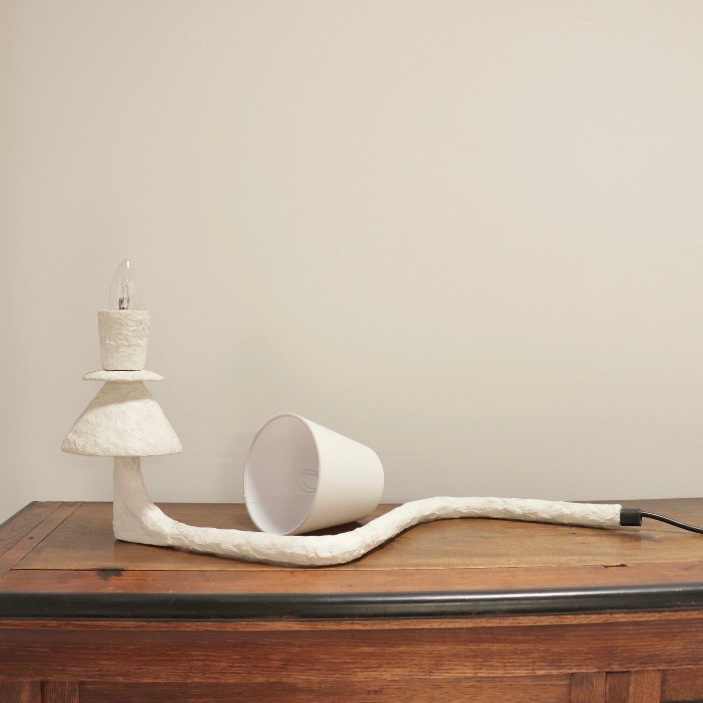 Artist-Made Plaster Table Lamp