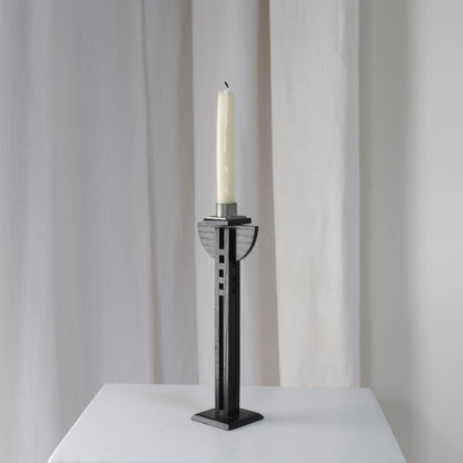 Ebonised Oak Candlestick with Mackintosh Influence