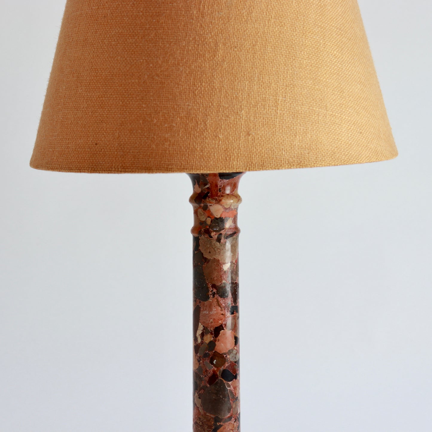 Sculptural stone table lamp in breche marble