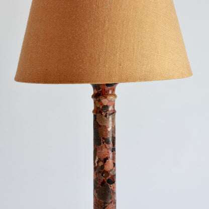 Sculptural stone table lamp in breche marble